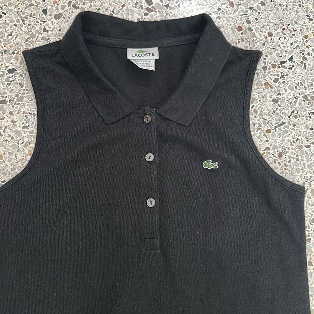 Lacoste black cotton polo tank sleeveless 40